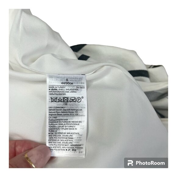 Banana Republic black and white asymmetrical diagonal stripe Size 6 dress - Picture 8 of 11